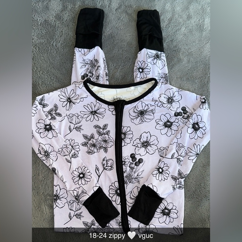 Purple Floral ❀ Bamboo 18-24 Convertible Zippy